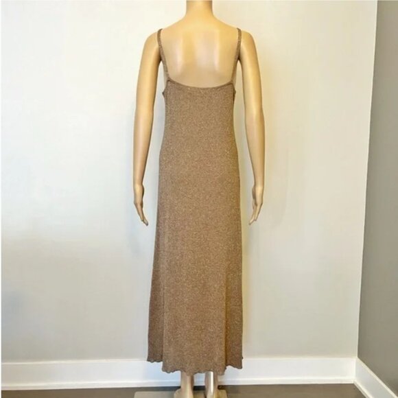 ZARA Maxi Dress Spaghetti Straps Knit Evening Formal Event Party Dress - Picture 3 of 7